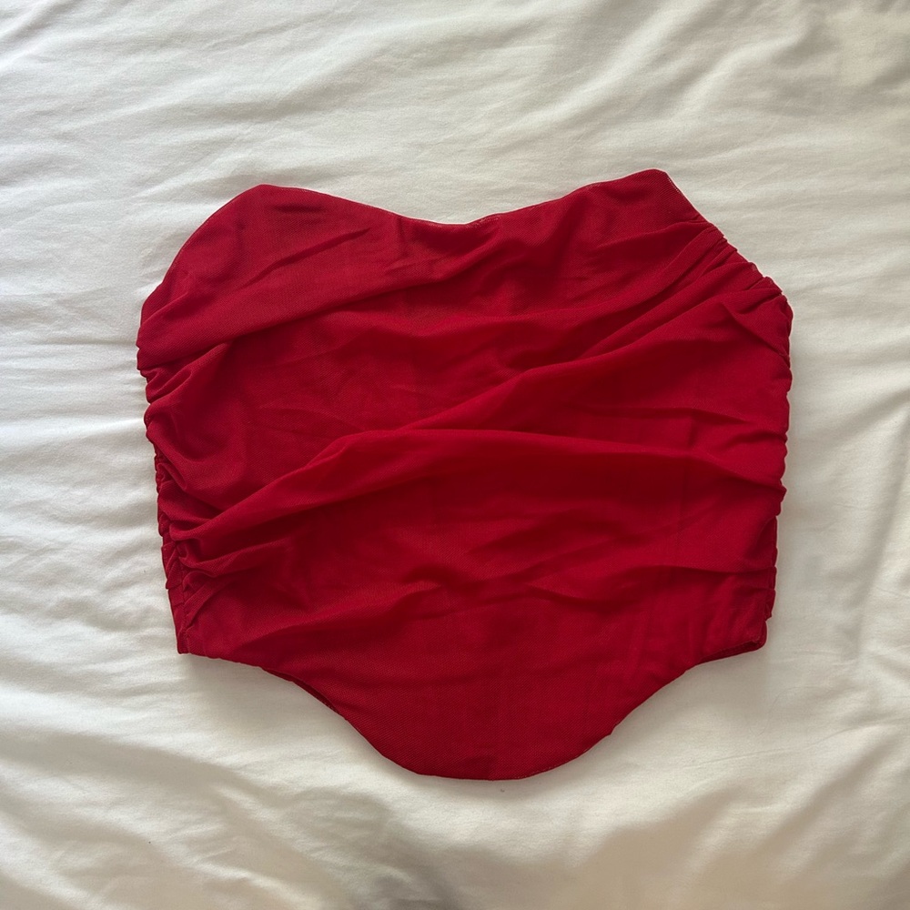 Modegal Red Zip Back Corset Top Size S